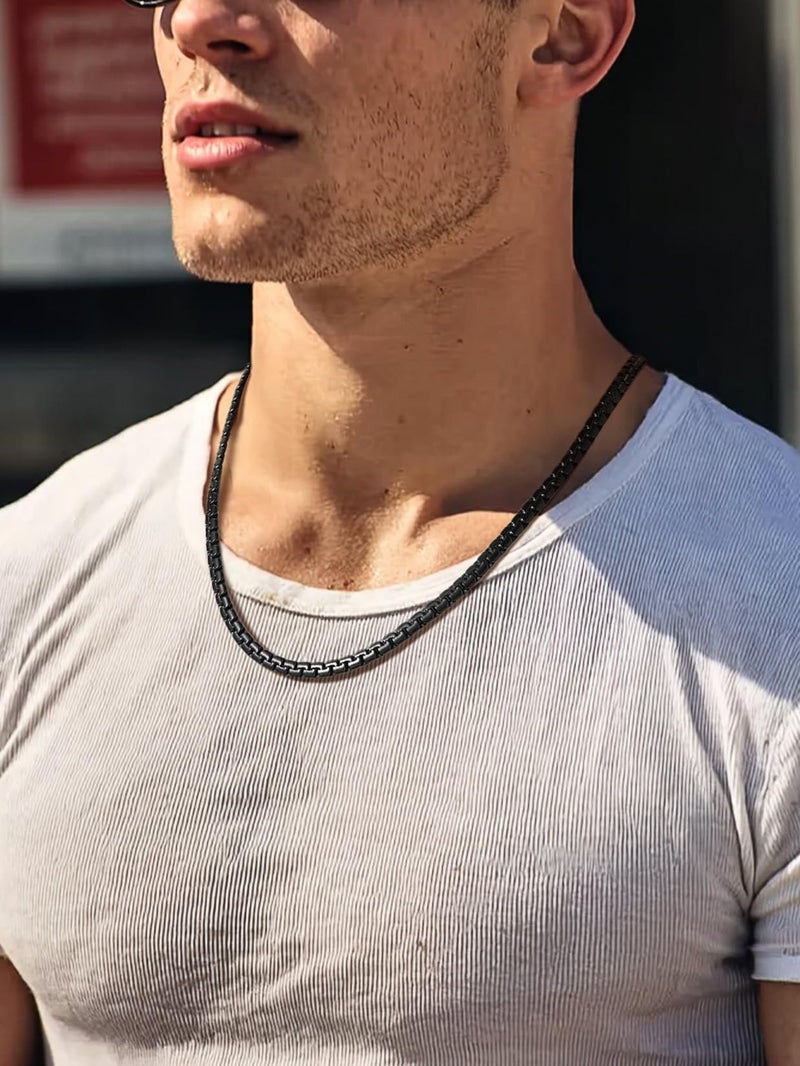 ChainsPro Black Chain Necklace Steel Black 20inch Hiphop Chains for Pendant Husband Father Mens Gift - Image 5